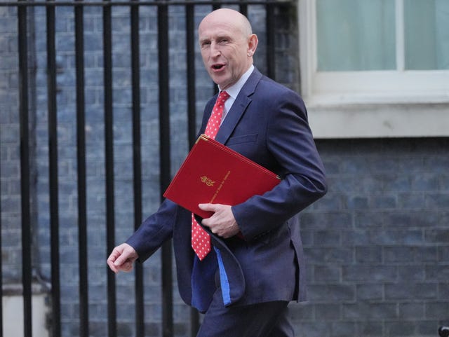 Defence Secretary John Healey arrives in Downing Street