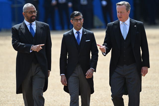 Home Secretary James Cleverly, Prime Minister Rishi Sunak and Foreign Secretary Lord Cameron