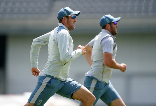 Craig Overton (left) and Jamie Overton during a nets session