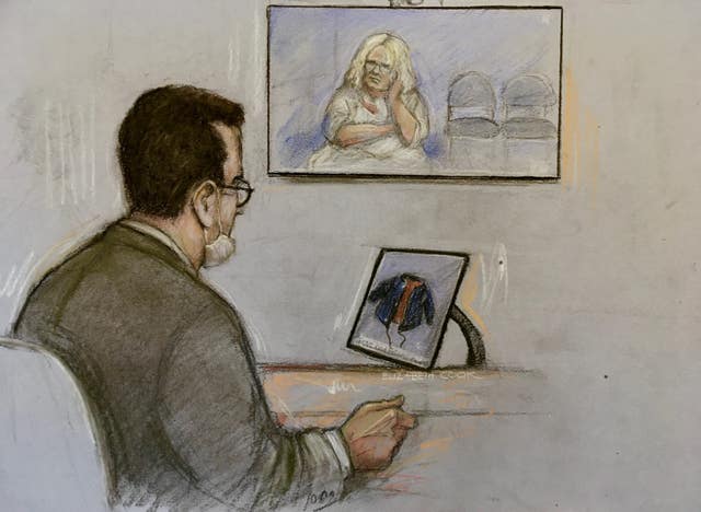 Ruth Neave, mother of Rikki, appearing via video link at the Old Bailey (Elizabeth Cook/PA)