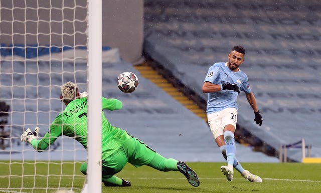 Riyad Mahrez scored both goals on a glorious night for City