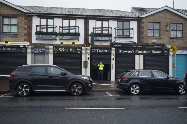 Garda officers at the scene in Blanchardstown, Dublin in December 2023