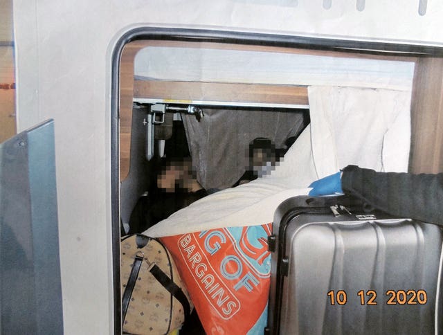 The migrants hiding in a motorhome on the French side of the Channel Tunnel