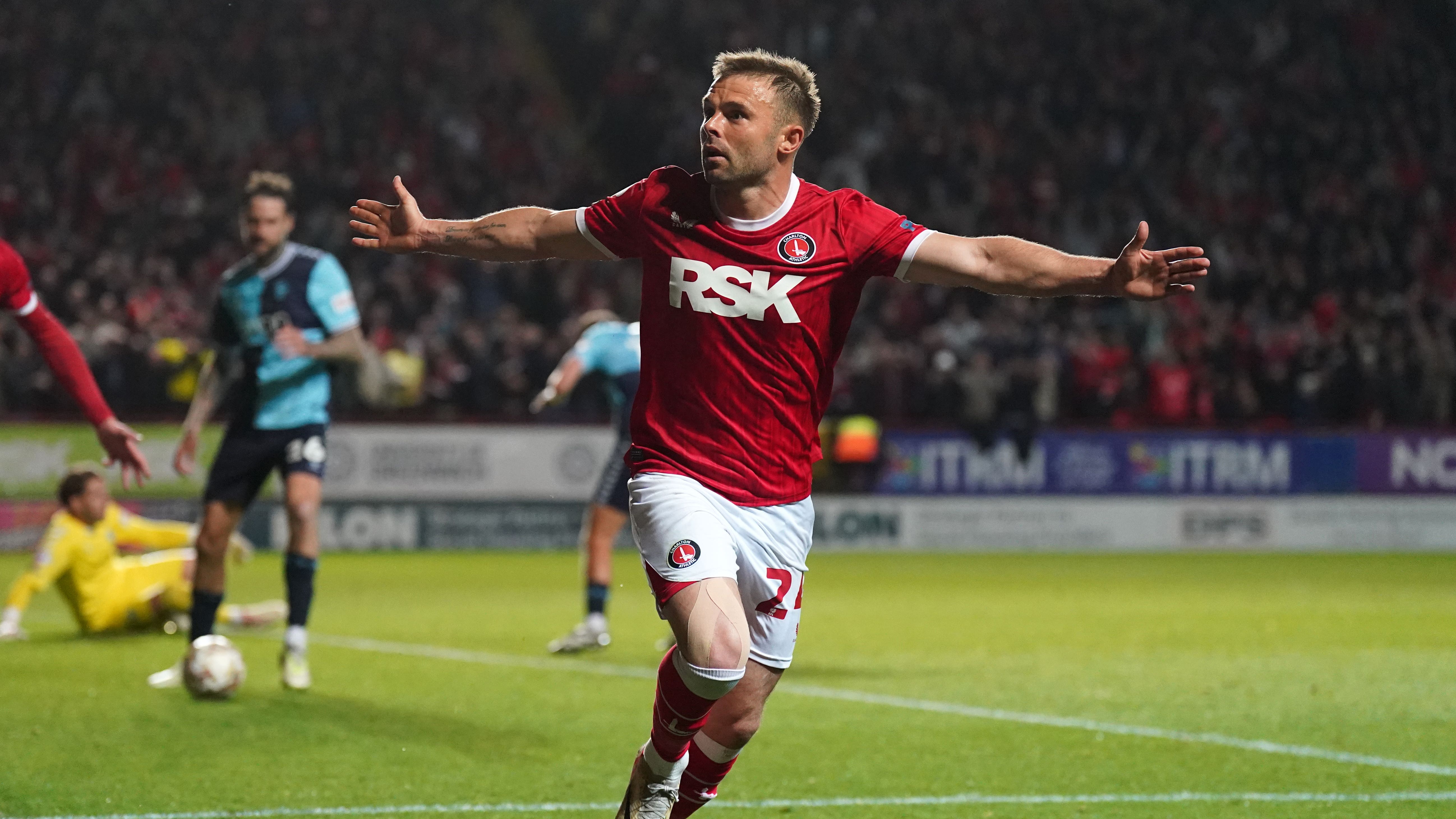 Matt Godden celebrates the winning goal (Adam Davy/PA)