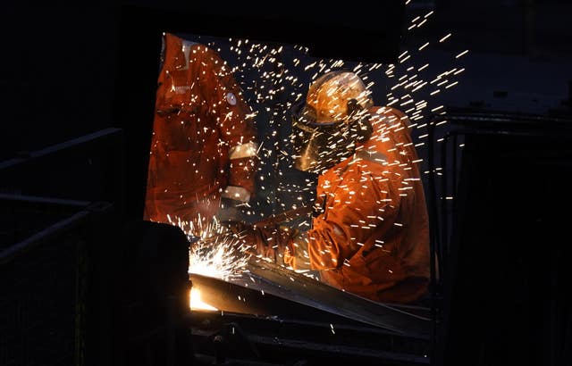 Steel workers in Scunthorpe