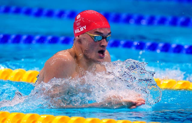 James Wilby made a promising start to the men's 200m breaststroke but faded later on (Adam Davy/PA)