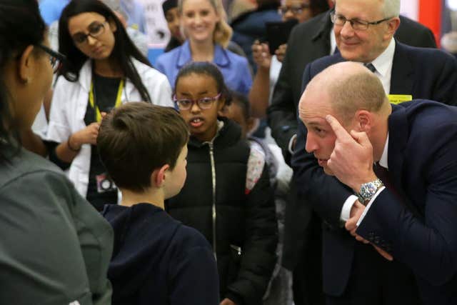 The Duke of Cambridge shows off his new hair cut at the Evelina London Children’s Hospital (Daniel Leal-Olivas/PA)