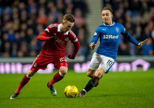 James Maddison, left, during his Aberdeen days 