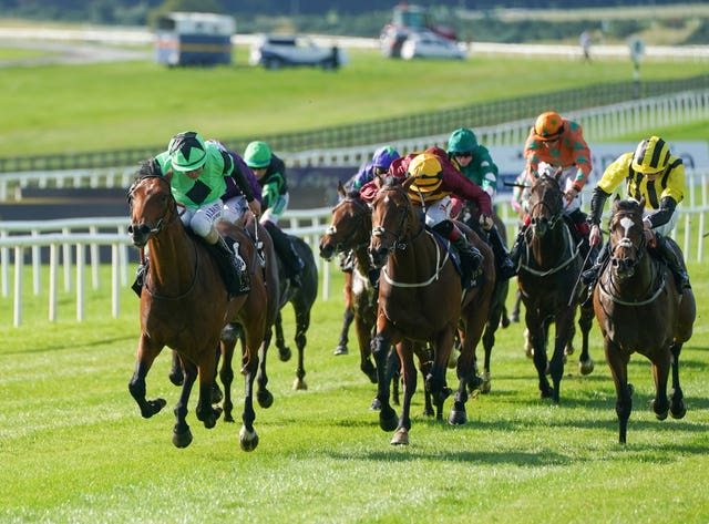 Galeron ridden by jockey Shane Foley (left) on their way to winning the Goffs Million at the Curragh