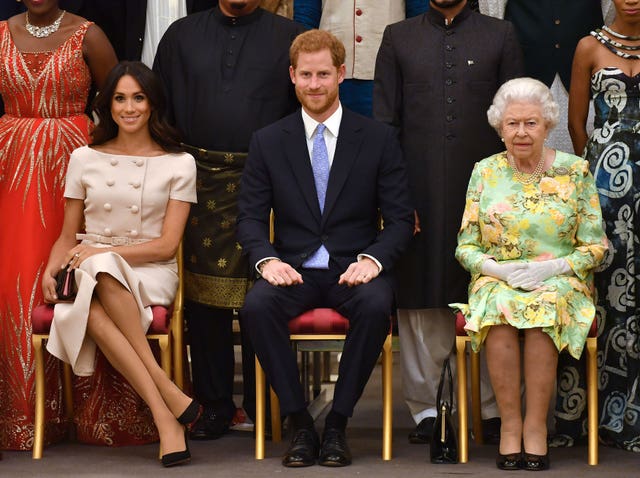 The Sussexes with the Queen