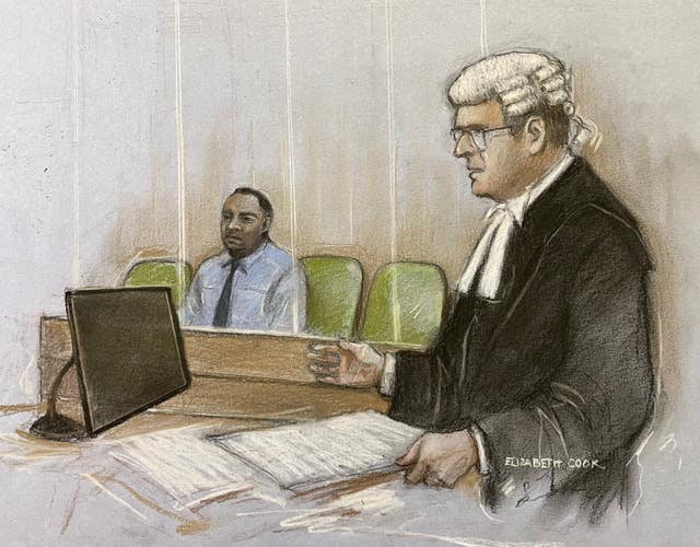 Prosecutor Tom Little KC court sketch