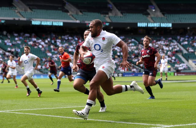 Ollie Lawrence scored a try for England before being forced off