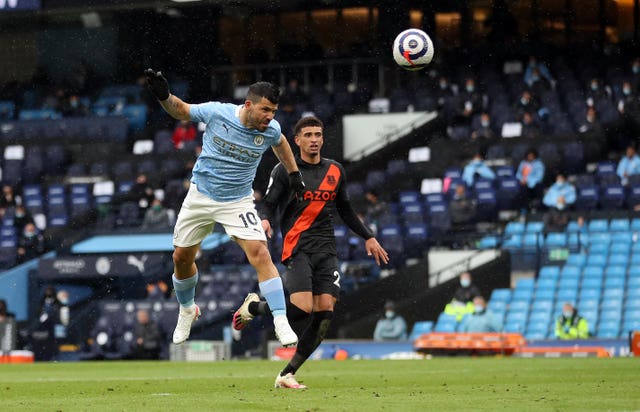 Sergio Aguero heads in his second