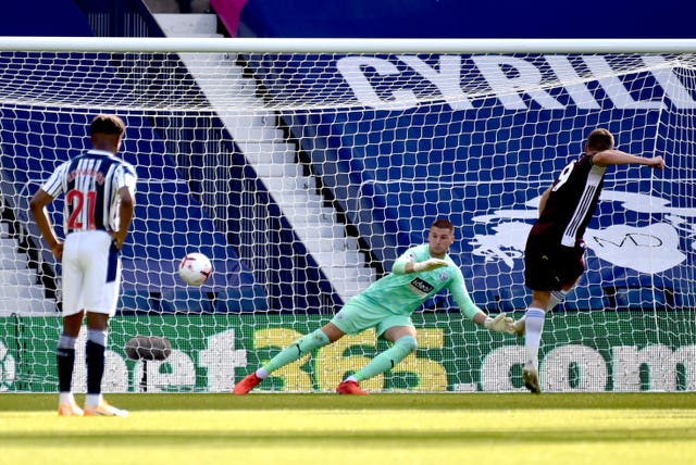 Jamie Vardy, right, scored twice from the penalty spot on Sunday in Leicester's 3-0 win at newly-promoted West Brom