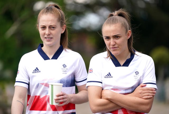Manchester City duo Keira Walsh (left) and Georgia Stanway during the Team GB Tokyo 2020 Women’s Football squad announcement