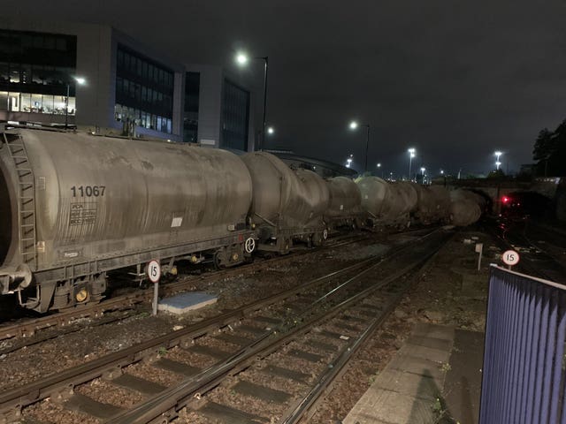 Freight train derailment in Sheffield