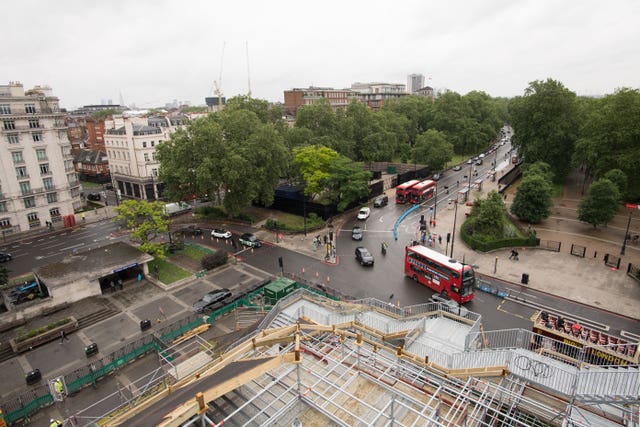 View from the Marble Arch Mound in central London