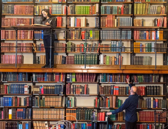 Book shelves in the 184-year-old London Library (