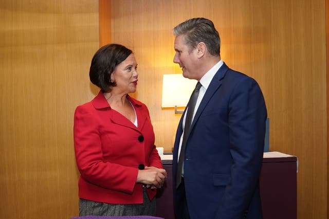 Sir Keir Starmer meets Mary Lou McDonald in Belfast 