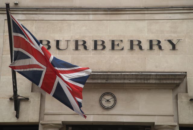 The name Burberry on a building