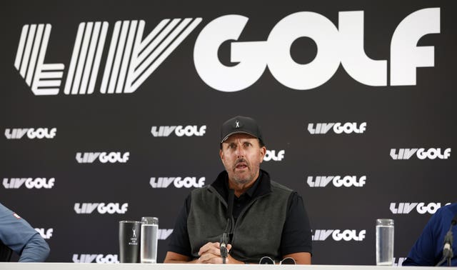 Phil Mickelson at a press conference