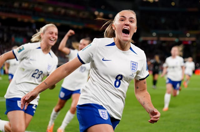 Georgia Stanway celebrates her match-winning penalty against Haiti