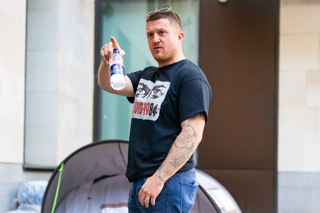 Tommy Robinson arrives at Westminster Magistrates’ Court