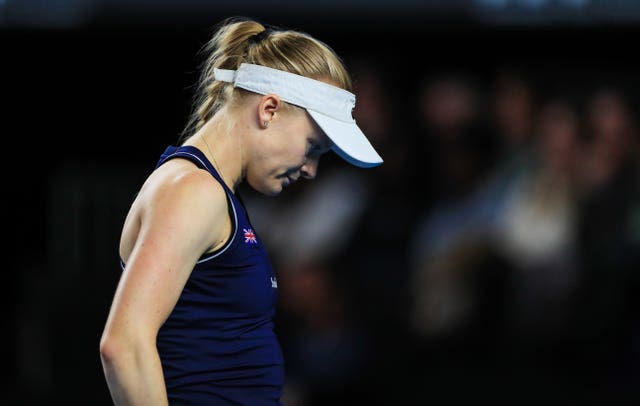 Great Britain's Harriet Dart during the Billie Jean King Cup defeat by France 