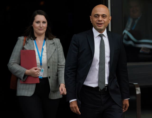 Health Secretary Sajid Javid pictured at the Conservative Party conference