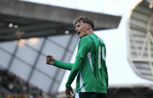 Isaac Price celebrates scoring the winning goal 
