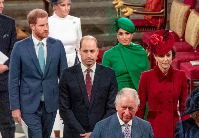 Members of the royal family at the Commonwealth Service