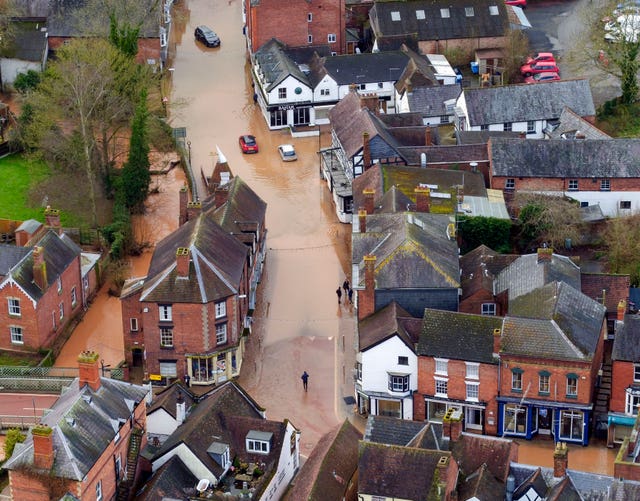 Funding will go to help places such as Tenbury Wells, hit by flooding in February (Steve Parsons/PA)