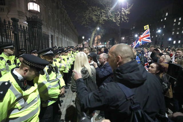 Angry scenes outside the PM's residence