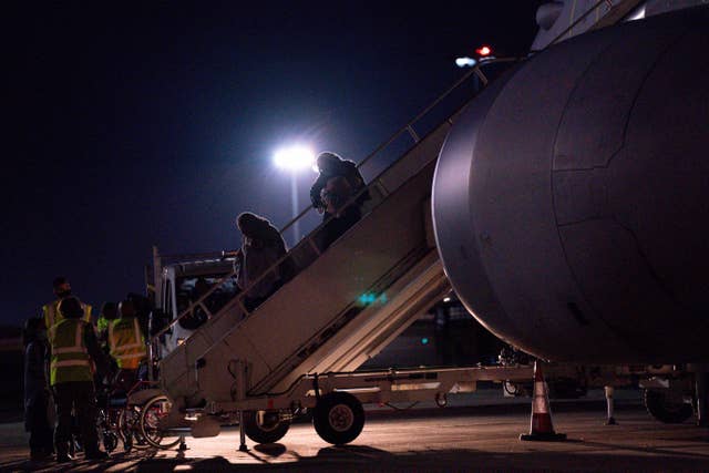 Afghanistan evacuees arrive at RAF Brize Norton