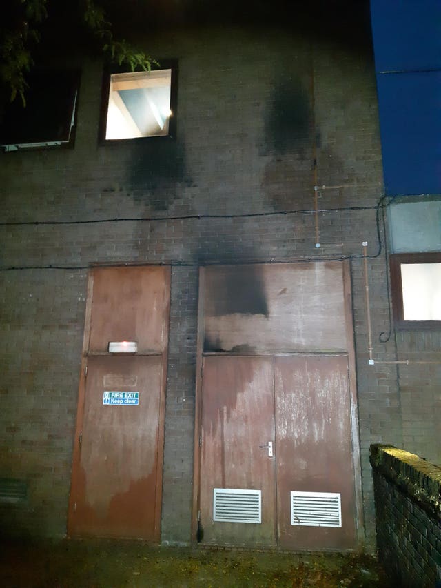 Damage caused to the police station in Huntingdon