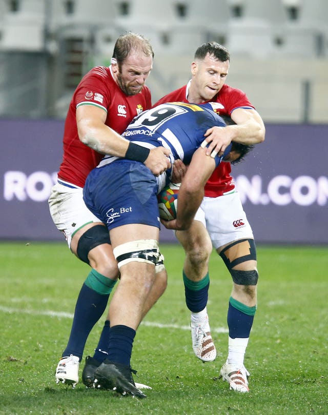 Alun Wyn Jones (left) made his comeback for the Lions against the Stormers