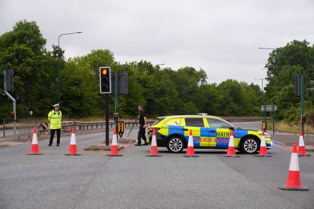 A police cordon at the scene of the fatal crash