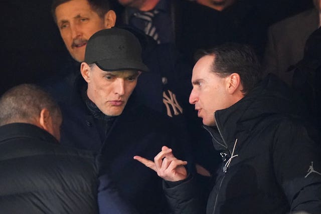 England manager Thomas Tuchel alongside Chief Executive Officer of the FA Mark Bullingham