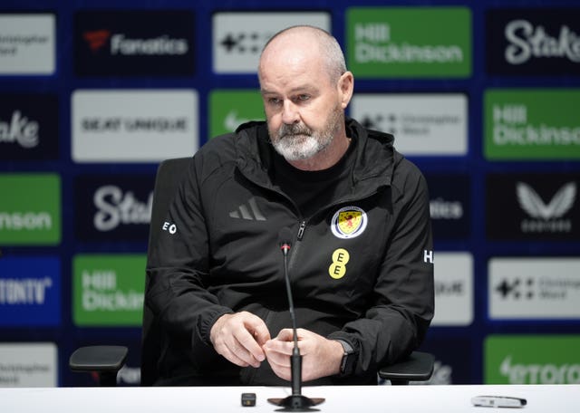 Scotland manager Steve Clarke during a press conference at the Hill Dickinson Stadium