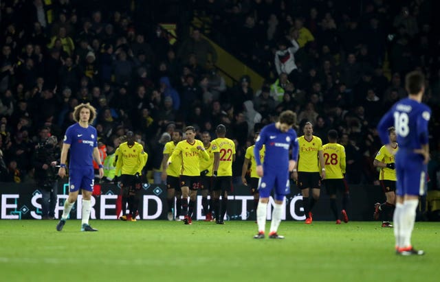 Chelsea slumped to a 4-1 loss at Watford, which was a second straight Premier League defeat (Adam Davy/PA Wire)