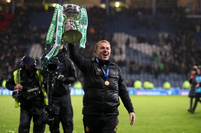 Celtic manager Neil Lennon won the Betfred Cup for the first time as a manager