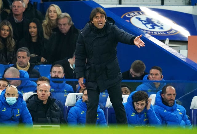 Tottenham Hotspur manager Antonio Conte on the touchline at Chelsea