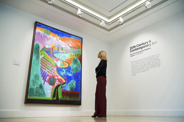 Hockney painting valued at 35 million dollars goes on show ahead of auction - The Irish News