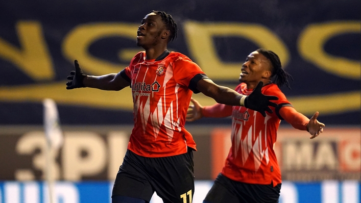 Luton Town’s Elijah Adebayo celebrates