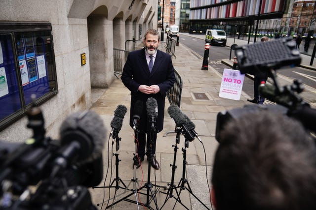 Nick Price, head of the special crime and counter-terror division of the Crown Prosecution Service, issues a statement outside the Old Bailey in central London