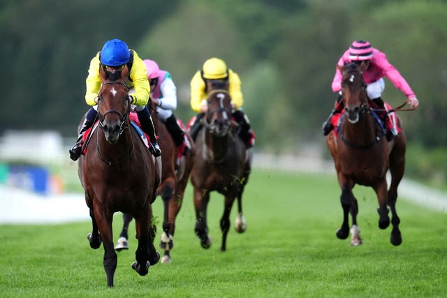 Almaqam (left) in action at Sandown