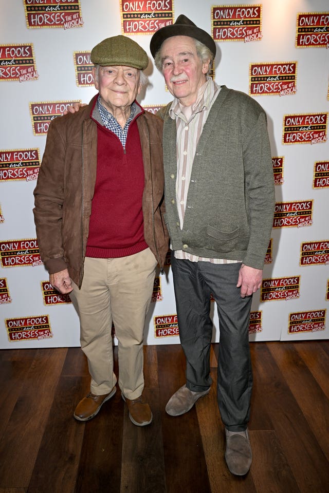 Actor Sir David Jason (left) joins cast member Paul Whitehouse as Grandad at the opening night