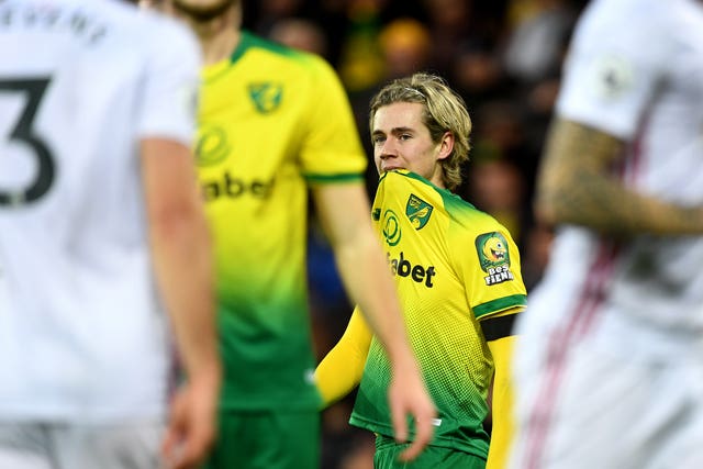 There was more agony for Norwich's Todd Cantwell as the Premier League strugglers lost at home to Sheffield United