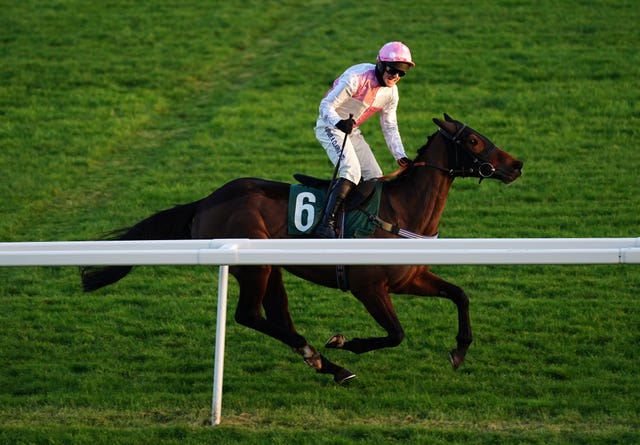 Mullenbeg, here winning the Alan Swinbank Mares’ Standard Open NH Flat Race at Cheltenham, looks to book her ticket back to the Festival at Kempton on Saturday