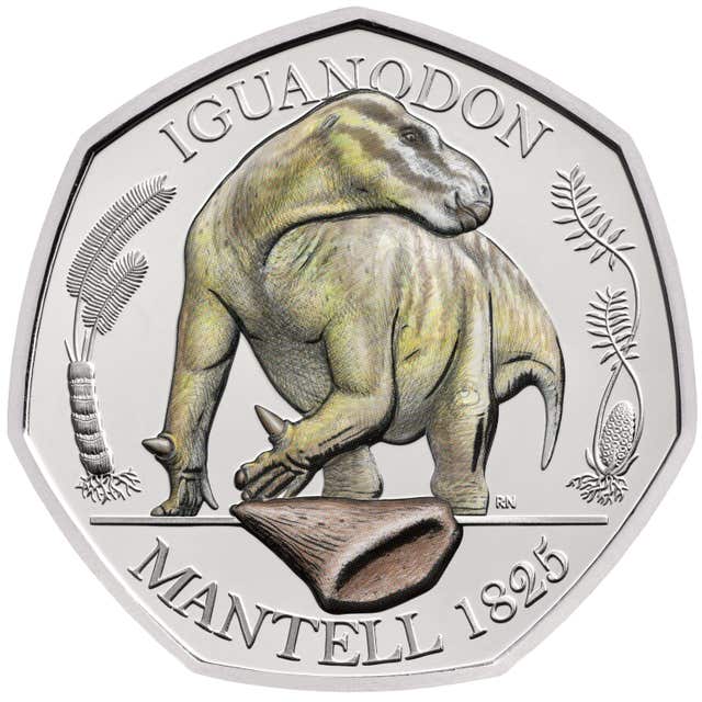 Dinosaurs on 50p coin